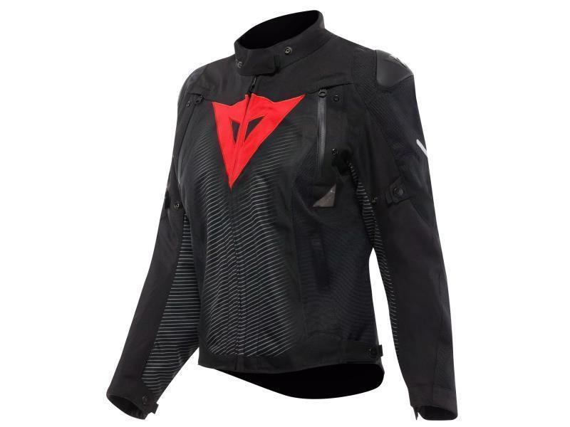 Dainese Super Sprint D Dry giacca moto donna impermeabile Black / Red Lava - giacche impermeabili