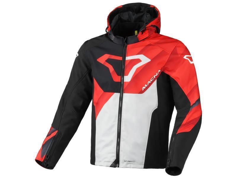 Macna Atracor giacca moto softshell antivento Black / Red / White - giacche in tessuto
