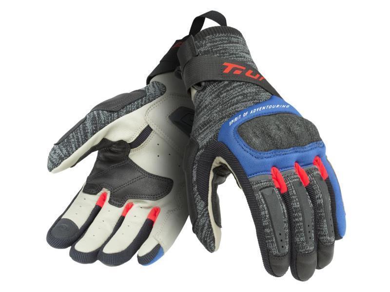 Tur G KNIT guanti moto certificati Nero / Blu - guanti in tessuto