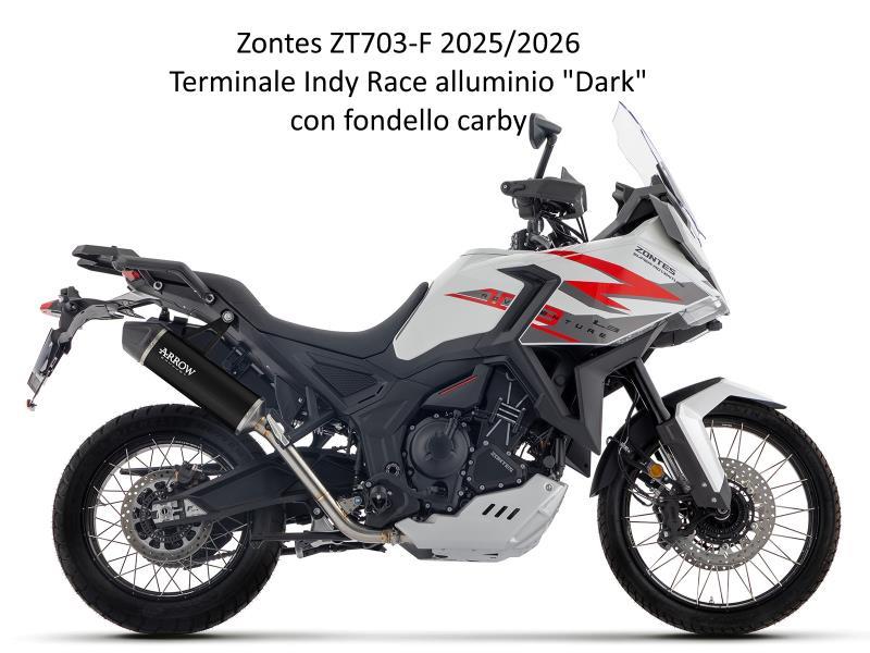 Arrow Terminale Zontes ZT703 F 25 / 26 Indy Race Alu Dark con fondello carby - scarichi e terminali