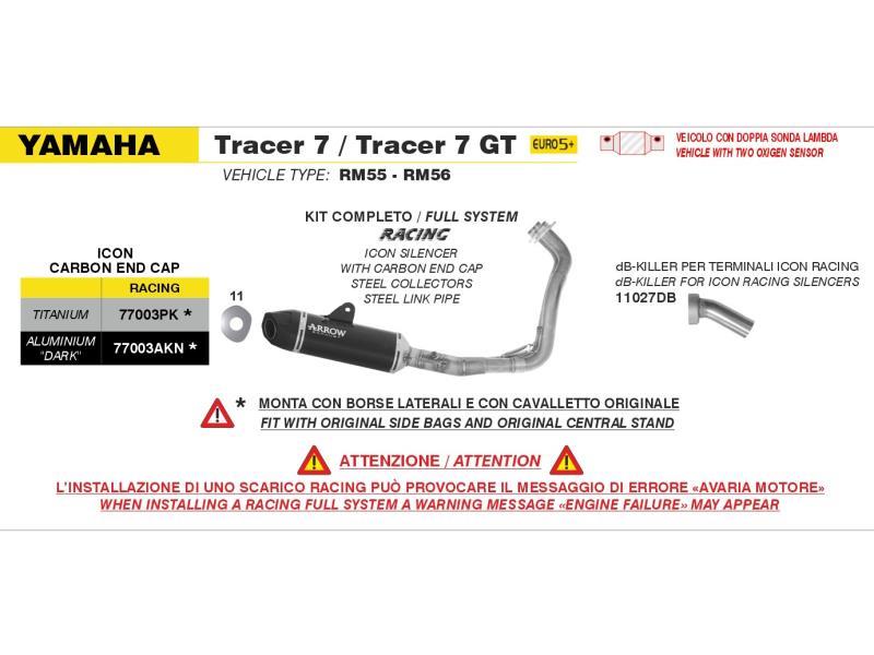 Arrow Kit completo Yamaha Tracer7 25 Icon Titanio Racing Non Imologato - scarichi e terminali