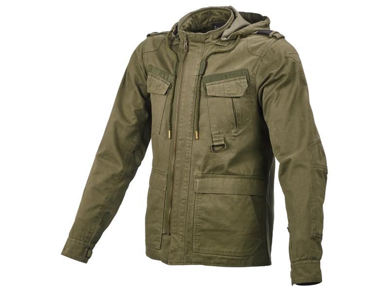 Macna Combat giacca felpa moto con cappuccio Green - giacche in tessuto