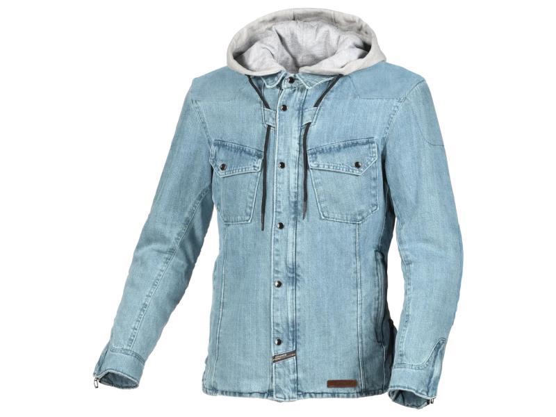 Macna Inland felpa moto stile camicia con cappuccio Light blue / grey - giacche in tessuto