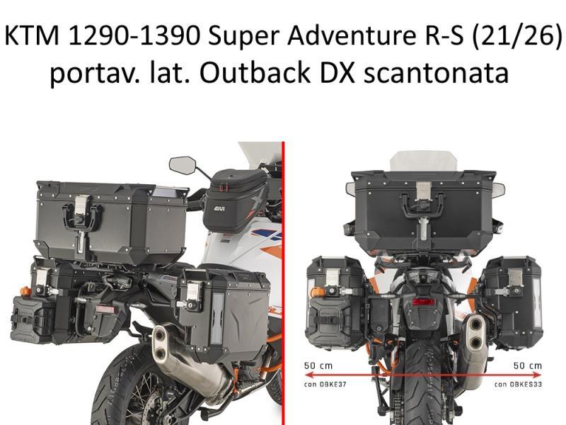Givi PLOS7713CAM portav lat KTM 1290 Sup Adv 21 Outback DX scanto Nero - portapacchi e portavaligie
