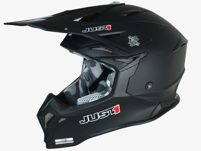 Just1 J39 casco moto cross ECE22.06 Solid matt Black - caschi cross