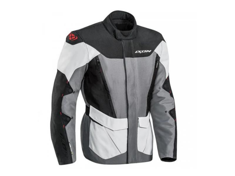 Ixon Sicilia lady giacca moto WP Nero / Grigio / Rosso - giacche impermeabili