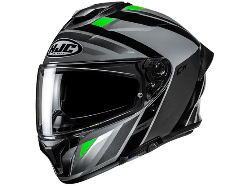 HJC C71 casco moto ECE22.06 Faber MC4 Nero / Grigio / Verde - caschi integrali