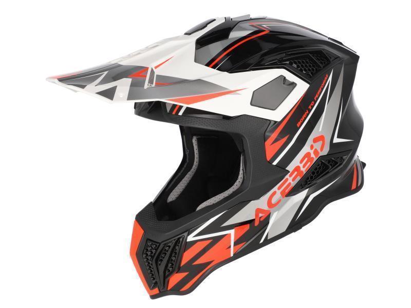 Acerbis Airstrike-X casco moto cross (446) Nero / Arancio fluo - caschi cross
