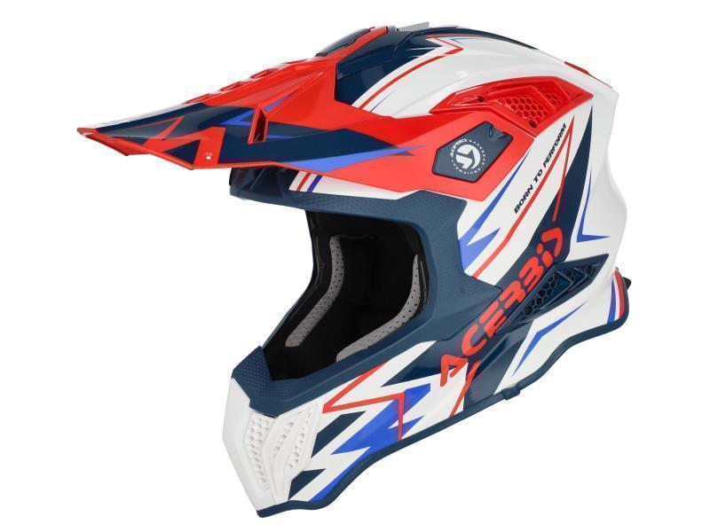 Acerbis Airstrike-X casco moto cross (034) Bianco / Blu / Rosso - caschi cross