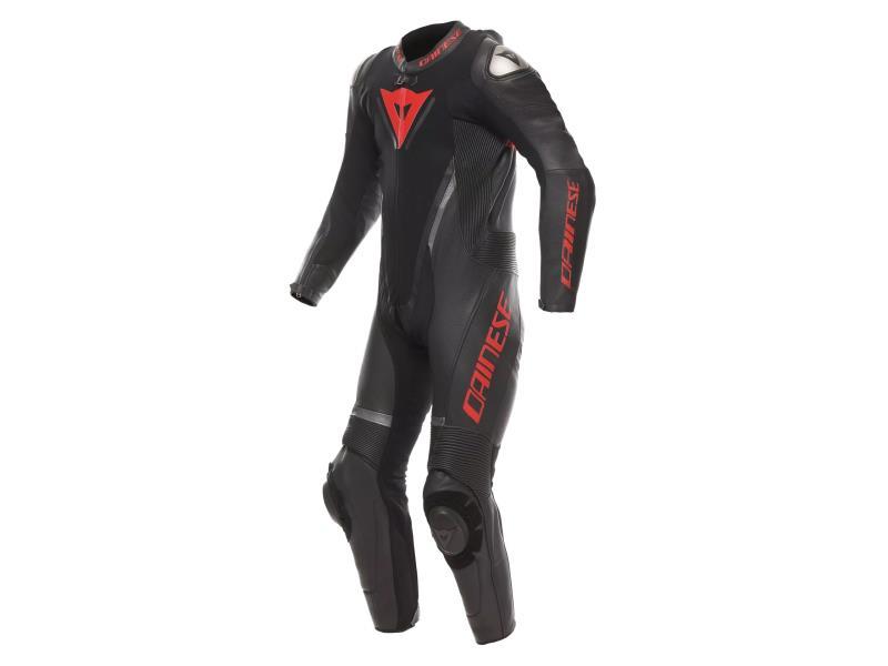 Dainese Demon Sprint traforata tuta intera Black / Black / Red Lava - tute in pelle intere