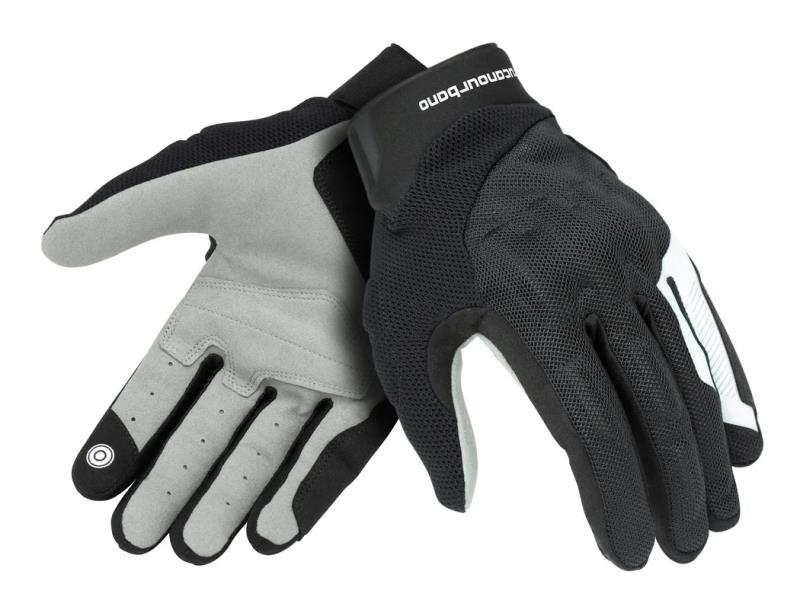 Tucano Penna Evo guanti moto estivi dorso elasticizzato Nero / Bianco - guanti in tessuto