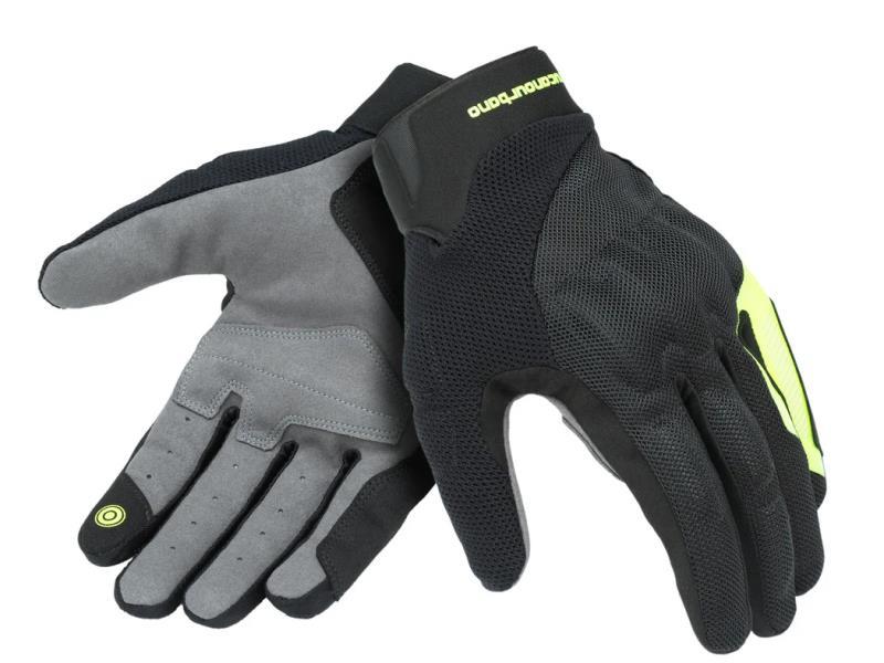 Tucano Penna Evo guanti moto estivi dorso elasticizzato Nero / Giallo - guanti in tessuto
