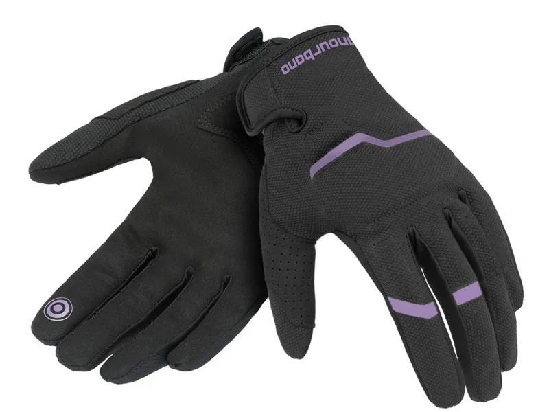 Tucano Miky Evo lady guanti moto estivi dorso elasticizzato Black / Lavender - guanti in tessuto
