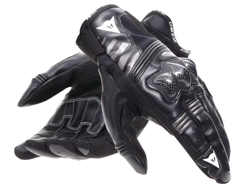 Dainese Reacto carbon short guanti moto corti strada sportivi 604 Black / Antracite - guanti in pelle