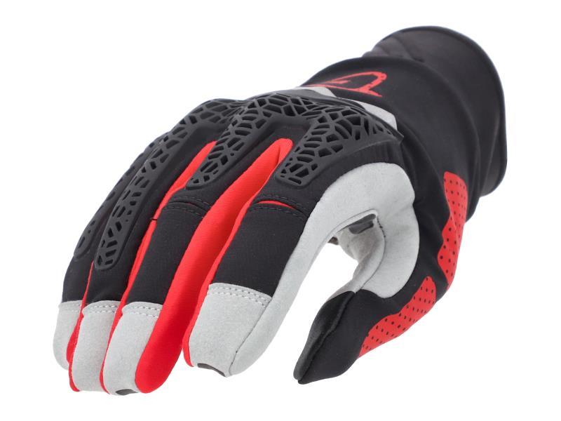 Acerbis Enduro PRO guanti moto CE strada enduro Nero / Rosso - guanti in tessuto