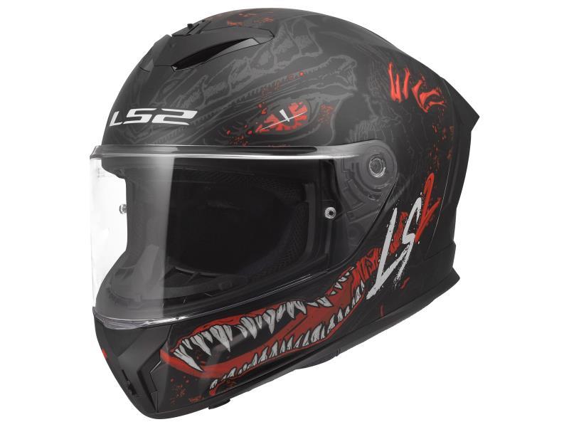 LS2 FF820 Rapid III casco moto Kaiju Black Red White - caschi integrali