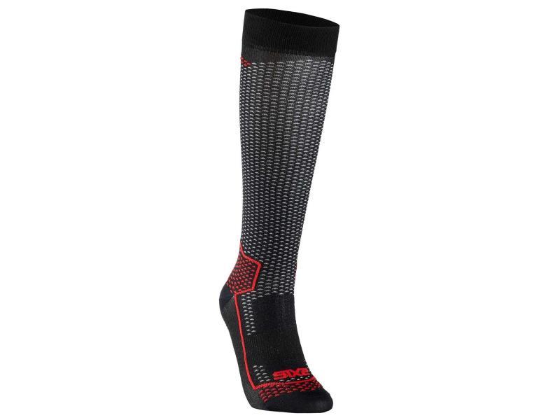 Sixs Long V3 calza da moto lunga tecnica Black Carbon / Red - calze