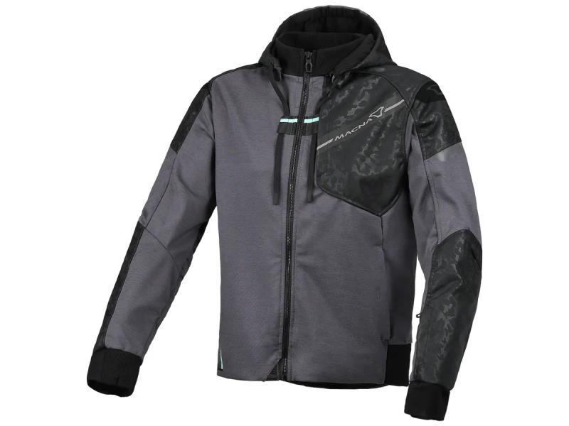 Macna Distec Lady giacca felpa moto donna con cappuccio Dark grey / Black - giacche in tessuto