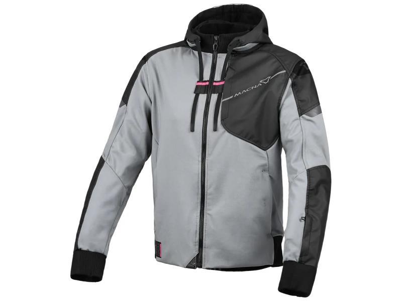 Macna Distec Lady giacca felpa moto donna con cappuccio Grey / Black - giacche in tessuto