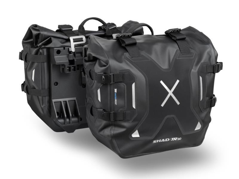 Shad TR30 Borse moto laterali impermeabili 3P-4P System Adventure Nero - borse laterali 