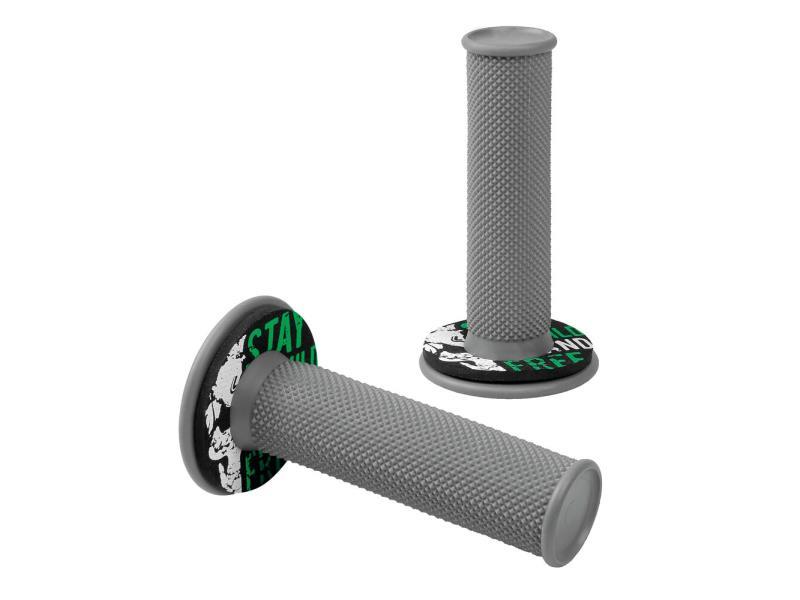 Lampa Donut Off-Road Grips manopole moto universali chiuse Grigio / Verde - manopole