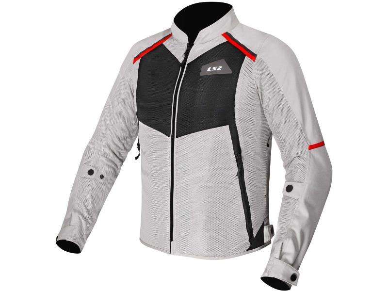 LS2 Breeze giacca moto estiva traforata Black / Grey / Red - giacche in tessuto