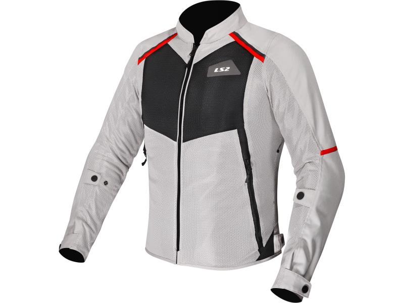LS2 Breeze Lady giacca moto donna estiva traforata Grey / Black / Red - giacche in tessuto