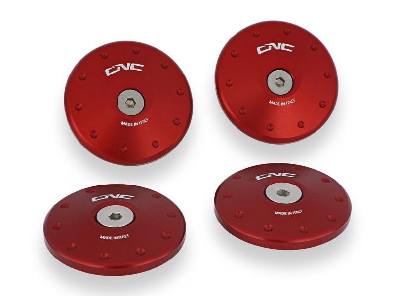 CNC Racing TT350 Tappi telaio Ducati Multistrada 1260 Rosso / Fori grandi - viteria