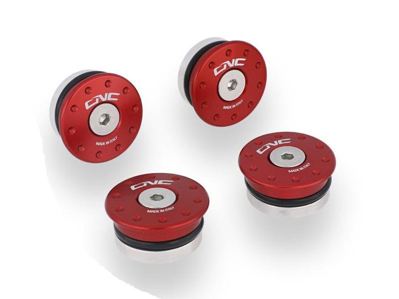 CNC Racing TT349 Tappi telaio Ducati Multistrada 1260 18/20 Rosso / Fori piccoli - viteria