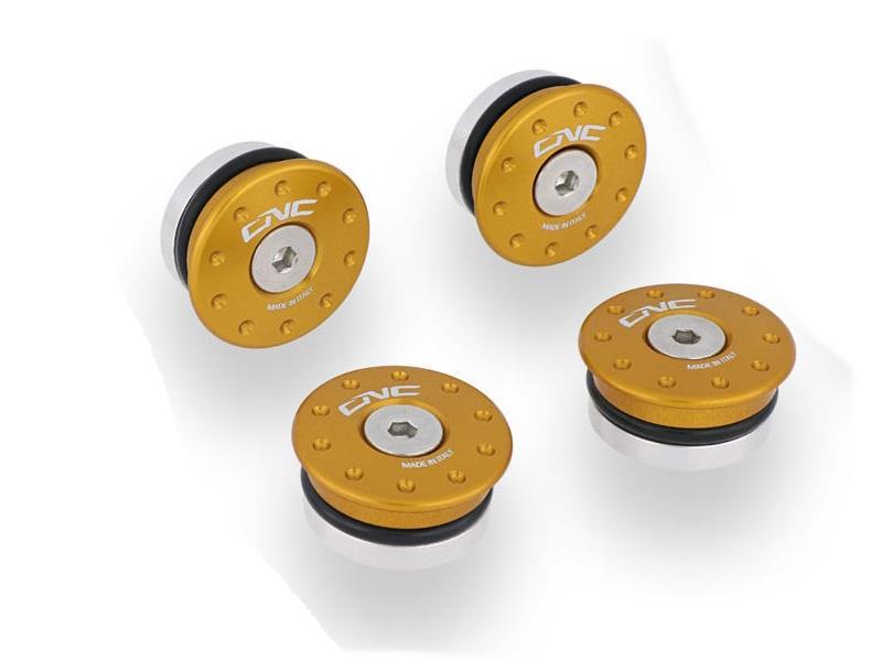 CNC Racing TT349 Tappi telaio Ducati Multistrada 1260 18/20 Oro / Fori piccoli - viteria