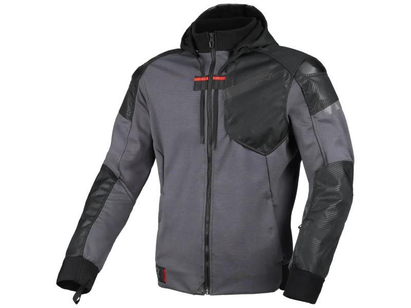 Macna Distec giacca felpa moto con protez. trasf in zaino Black / Grey camo