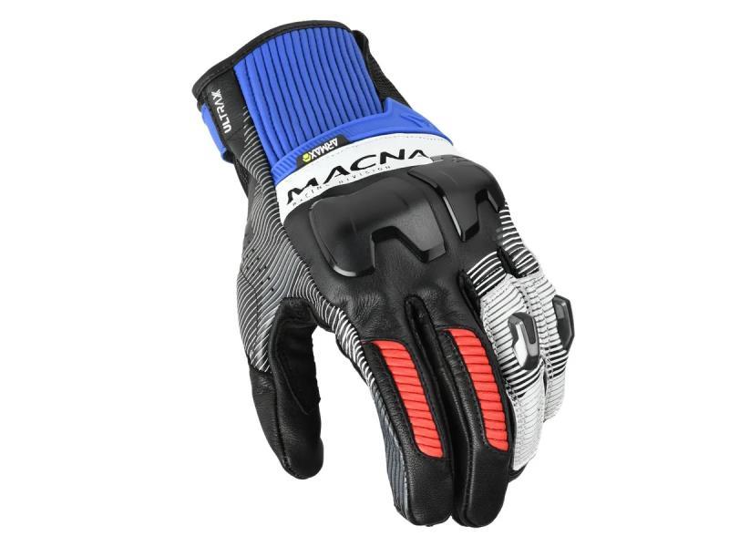 Macna Ultraxx 2.0 guanti moto corti sportivi Black / Blue / Red - guanti in pelle