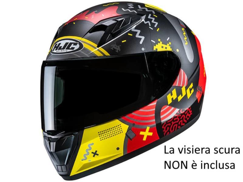 HJC Y10 casco moto da bambino Mika MC1SF Grigio / Rosso / Giallo opaco - caschi integrali