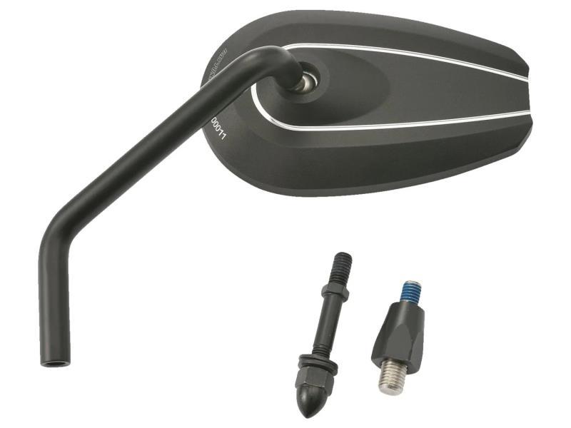 Daytona 6 rod specchio alluminio M10 x 1,25mm Sinistro Nero