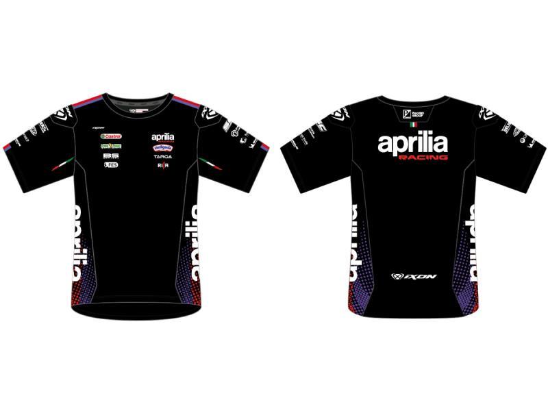 Ixon TS1 T Shirt Aprilia replica 26 Nero / Viola / Rosso fluo