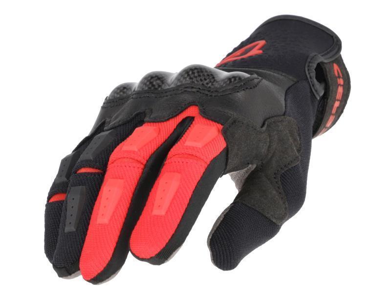 Acerbis Carbon G 5.0 guanti moto enduro Nero / Rosso - guanti in tessuto