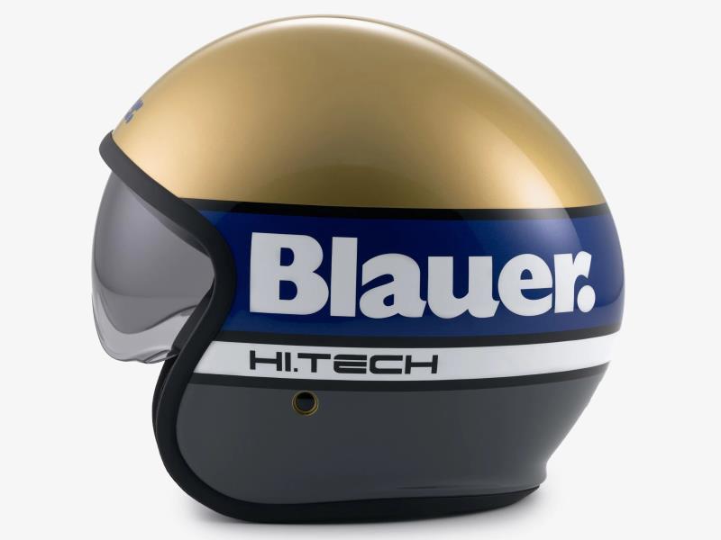 Blauer Pilot 4 HT casco moto H09 Gold / Blue - caschi jet