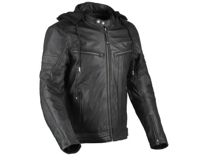 Difi Detroit 3 giacca moto in pelle retrò Nero - giacche in pelle