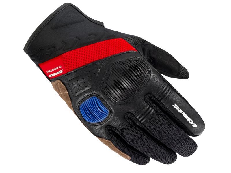Spidi Flash R Evo 2 guanti moto estivi Nero / Rosso / Blu - guanti in tessuto