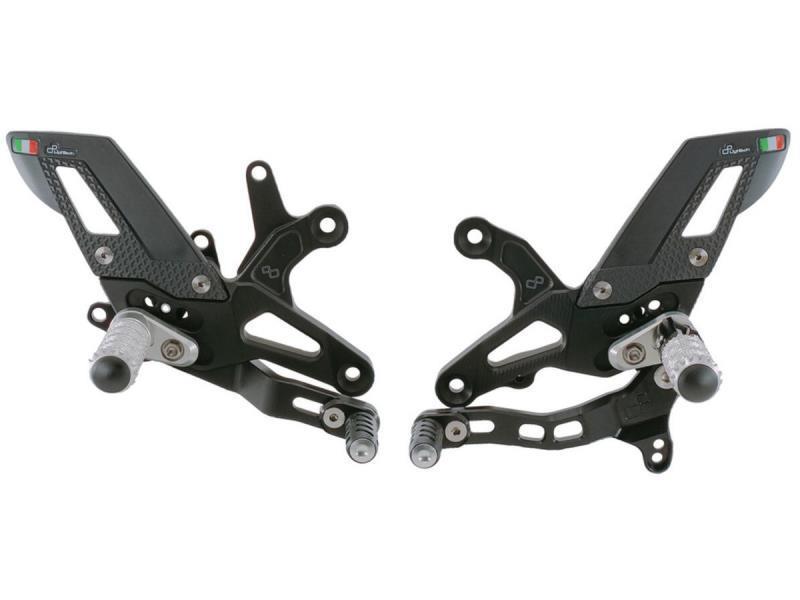 Lightech KA008 Pedane regolabili Kawasaki ZX6 R 09 / 26 Poggia piedi fissi / Cambio dritto - pedane arretrate
