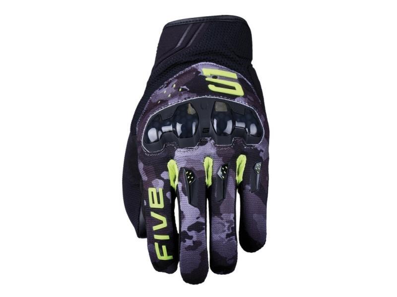 Five RSX guanti moto estivi Camo Black / Fluo Yellow - guanti in tessuto