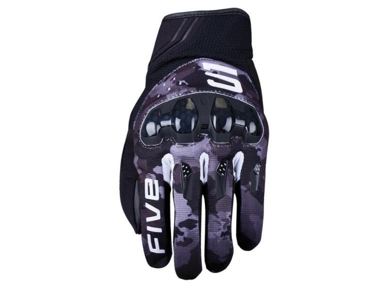 Five RSX guanti moto estivi Camo Black / White - guanti in tessuto
