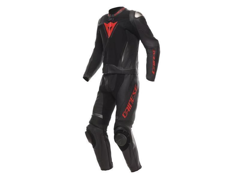 Dainese Demon Sprint tuta divisibile 2 pezzi Black / Black / Red Lava - tute in pelle divisibili
