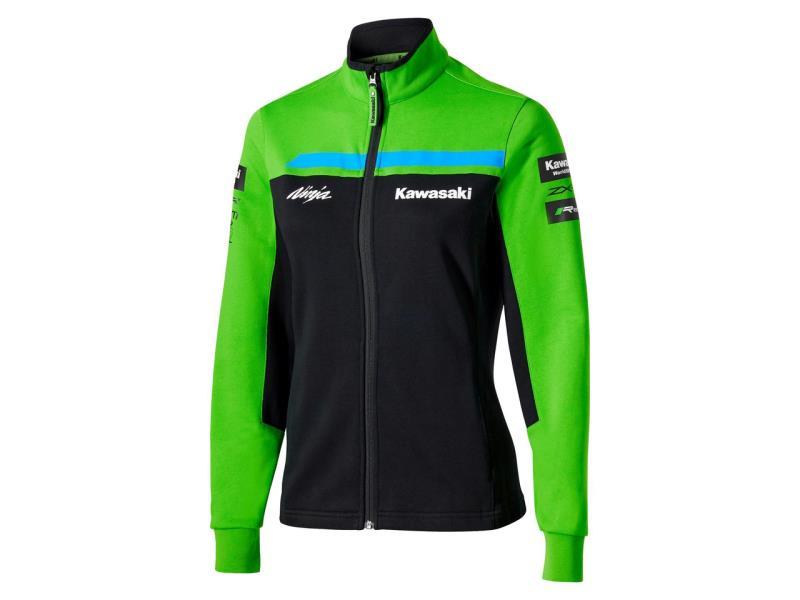 Kawasaki WSBK 26 felpa donna con zip Nero / Verde - felpe