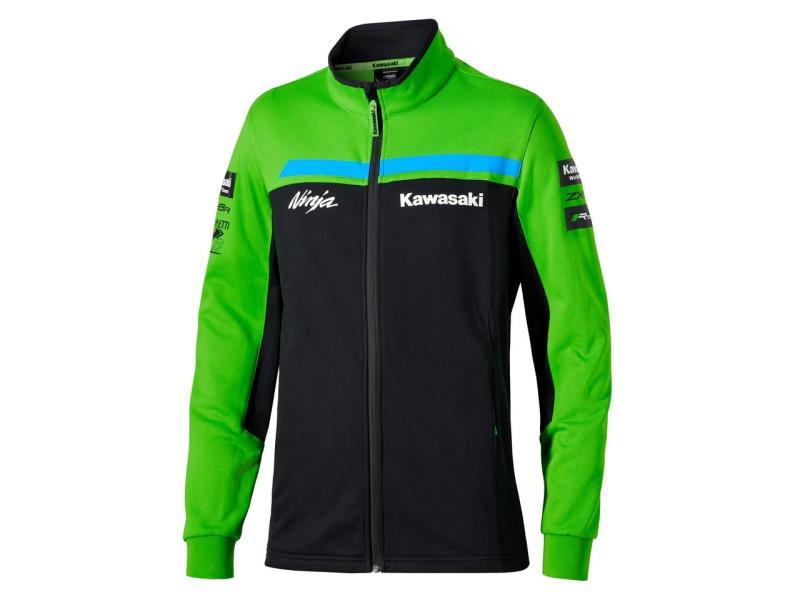Kawasaki WSBK 26 felpa uomo con zip Nero / Verde - felpe