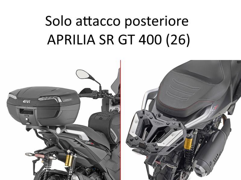 Areo SR6713 attacco post per baule Aprilia SR GT 400 26 Nero - portapacchi e portavaligie