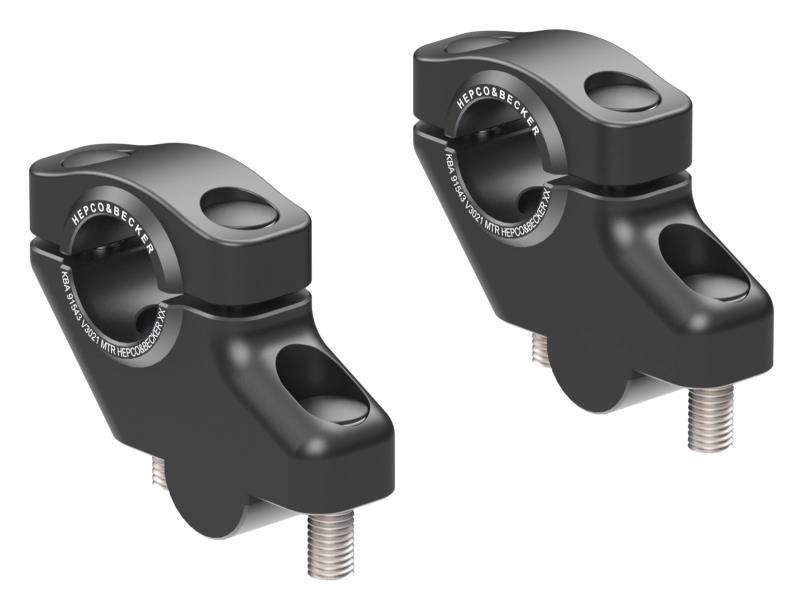 Hepco & Becker Riser alza manubrio Kawasaki Z 125 18/26 con offset Nero H=30mm arretr =21mm - manubri