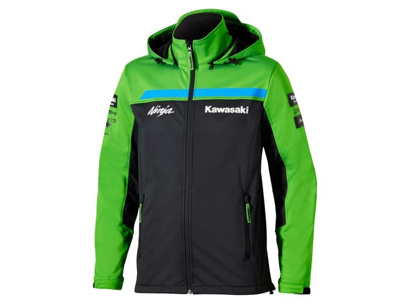 Kawasaki WSBK 2026 giacca softshell Nero / Verde - giacche in tessuto
