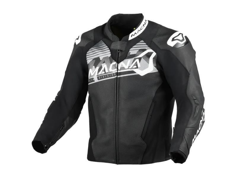 Macna Blitz giacca moto in pelle Black / White - giacche in pelle