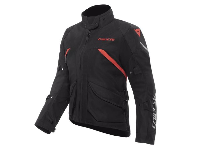 Dainese Tempest 4 D Dry lady giacca moto donna touring impermeabile Black / Black / Red - giacche impermeabili